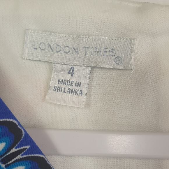 London Times Dress Womens 4 Sleeveless V-Neck Multi-Color Paisley Office‎ Work - Picture 4 of 8